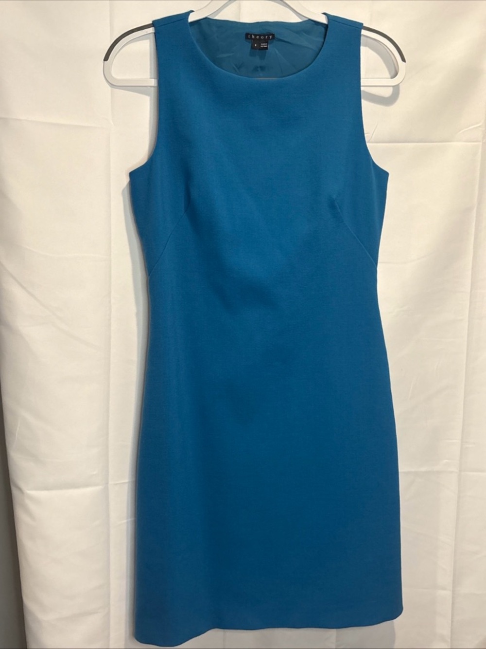 Theory Teal Blue Sleeveless Midi Dress